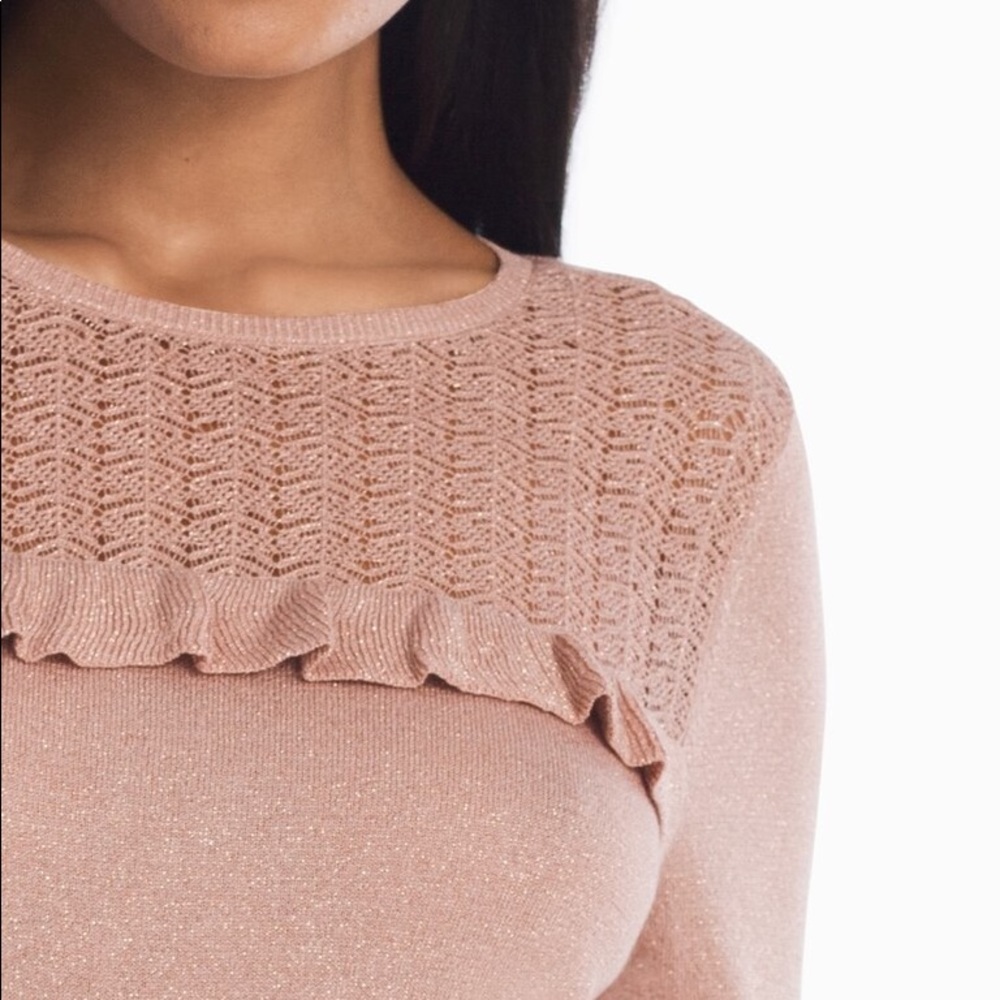WHBM Pink Ruffle Sweater - XS - Picture 3 of 15